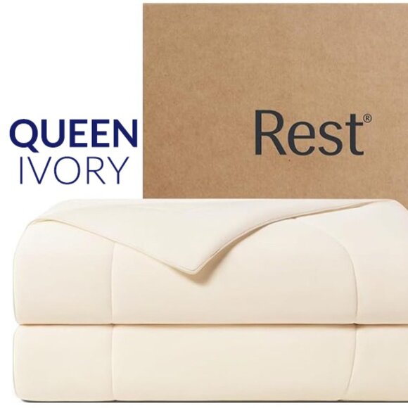 REST® Evercool® Cooling Comforter, QUEEN/FULL, Hot Sleepers Blanket  IVORY - Picture 1 of 5